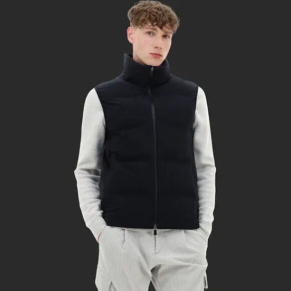 $999! NWT RARE Herno Laminar New Impact Down Vest - Dark Navy - EU 52 US 42